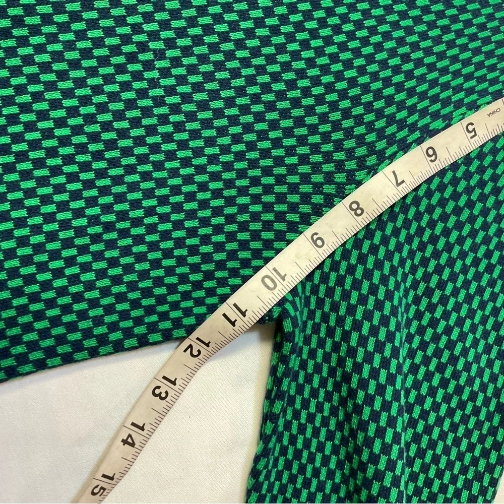 Cable & Gauge Green Navy Textured Knit Tunic Sweater Lace-Up Neck Size L NWT